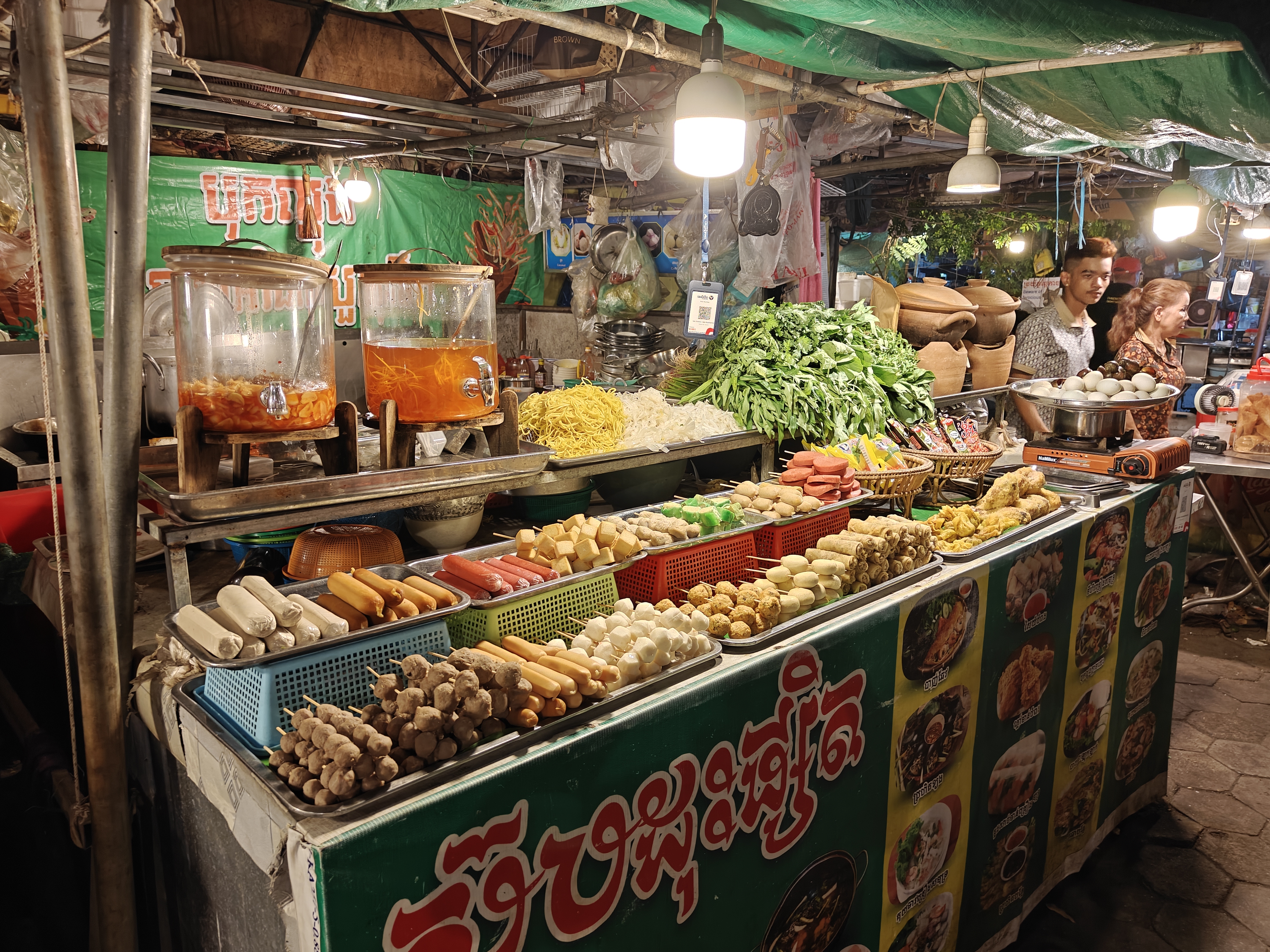 Tonle Sap riverside by night